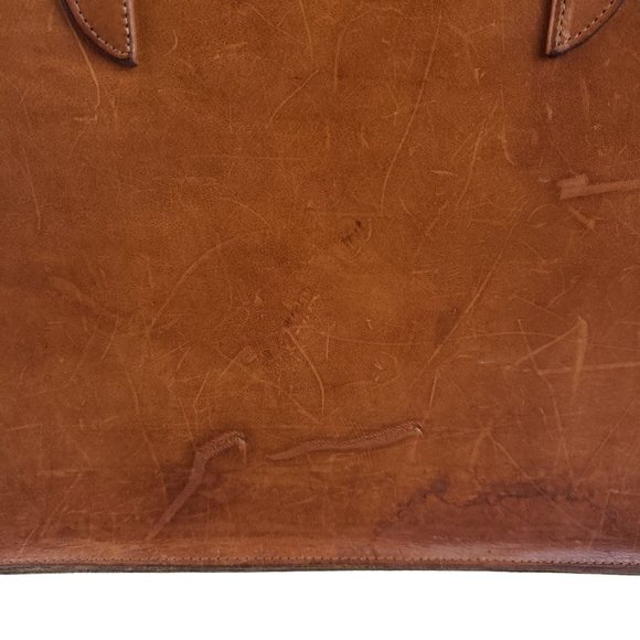Gabahn Peanut Butter Leather Vintage Briefcase New York City - Picture 3 of 9